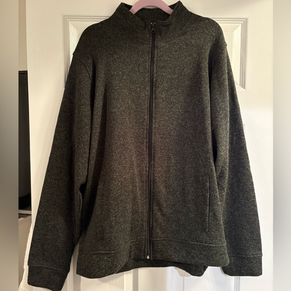 Old Navy Men's Dark Grey Full-Zip Sweater